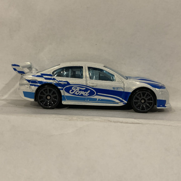 White Ford Falcon Race Car  Hot Wheels Diecast Car FC