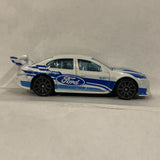 White Ford Falcon Race Car  Hot Wheels Diecast Car FC