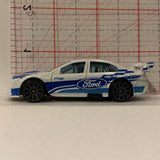 White Ford Falcon Race Car  Hot Wheels Diecast Car FC