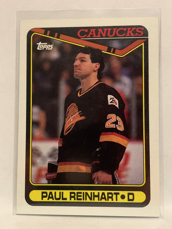 #293 Paul Reinhart Vancouver Canucks 1990-91 Topps Hockey Card NHL