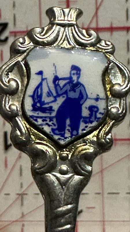 Blue White Sailor Boat Holland Europe Souvenir Spoon