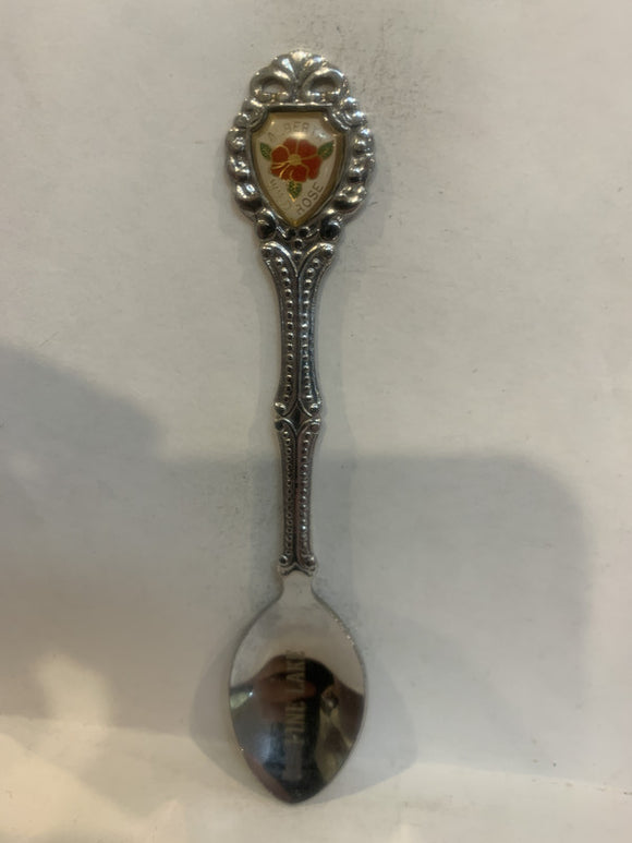 Pine Lake Alberta Wild Rose Flower Souvenir Spoon