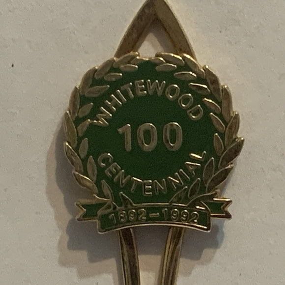 Whiteewood Centennial 1892 1992 Collectable Souvenir Spoon AM