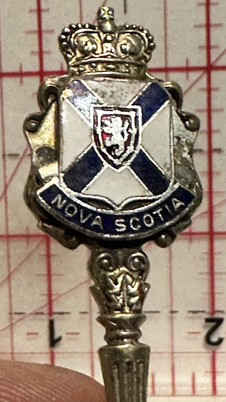 Nova Scotia Crest Emblem Nickel Silver BMCo Nova Scotia Souvenir Spoon