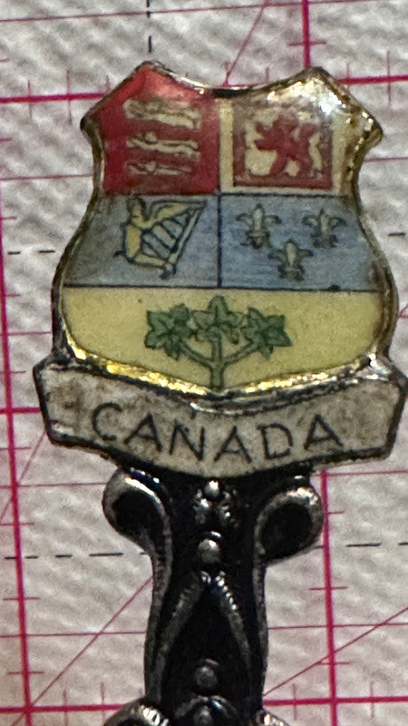 Souvenir of Canada RCMP Painted Crest Emblem  Souvenir Spoon