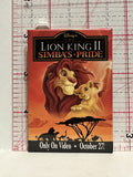 Lion King II Simba's Pride Movie Poster Button Pinback