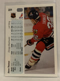 #221 Steve Thomas Chicago Blackhawks 1990-91 Upper Deck Hockey Card NHL