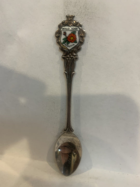 Banff Alberta Wild Rose Flower Souvenir Spoon