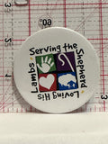 Serving The Shepard Loving his Lambs Button Pinback