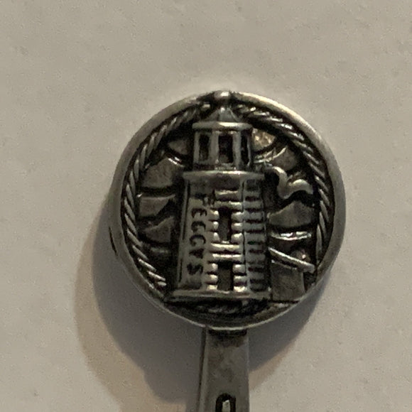 Peggy's Cove Nova Scotia Lighthouse Pewter Collectable Souvenir Spoon AN