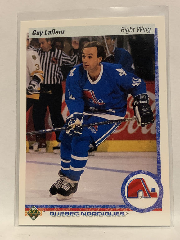 #162 Guy Lafleur Quebec Nordiques 1990-91 Upper Deck Hockey Card NHL
