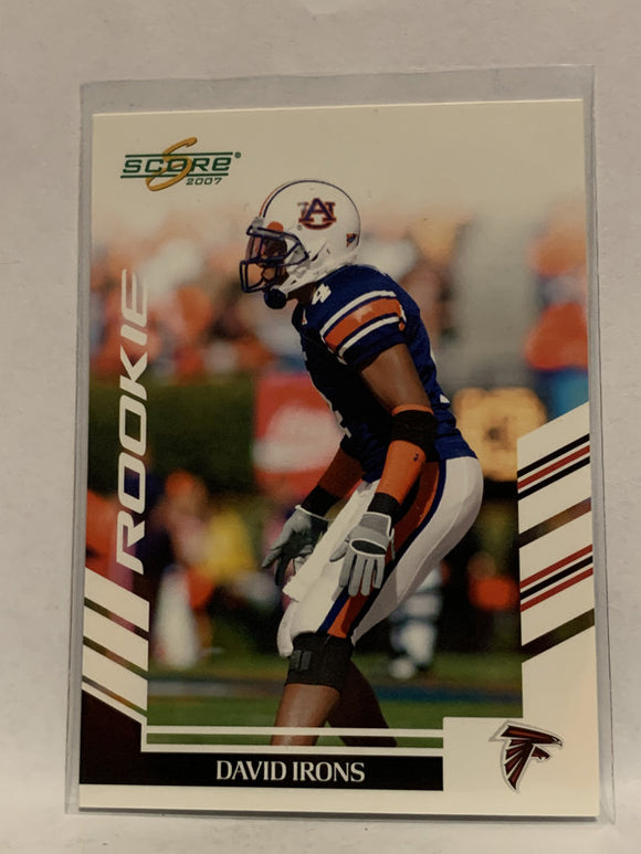 #316 David Irons Rookie Atlanta Falcons 2007 Score Football Card NFL