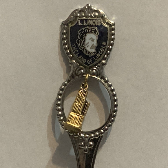 Illinios The Land of Lincoln Sears Tower Collectable Souvenir Spoon AO