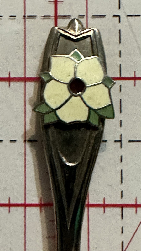 Creston BC Dogwood Flower Nickel Silver  British Columbia Souvenir Spoon