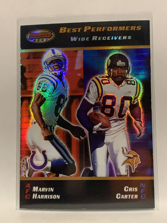 #96 Marvin Harrison Cris Carter Wide Receivers 2000 Bowman's Best Football Card NFL