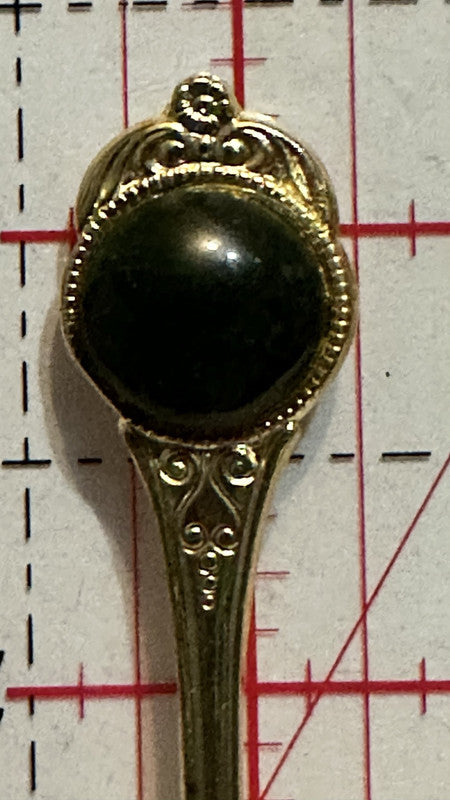 Black Rock Gem Stone Misc Souvenir Spoon