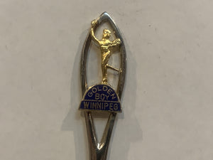 Golden Boy Winnipeg Manitoba Collectable Souvenir Spoon NZ