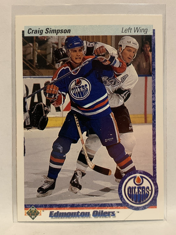 #129 Craig Simpson Edmonton Oilers 1990-91 Upper Deck Hockey Card NHL