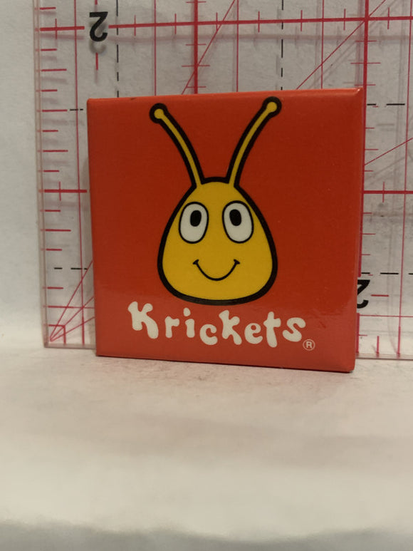 Krickets Mascot Red Button Pinback