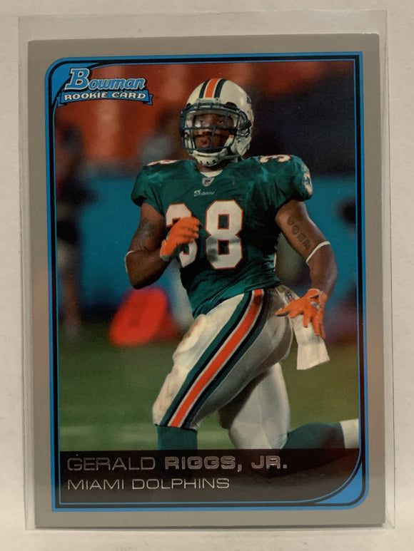 #192 Gerald Riggs Jr Rookie Miami Dolphins 2006 Bowman Football Card NFL