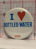 I Love Heart Bottled Water Reid Button Pinback
