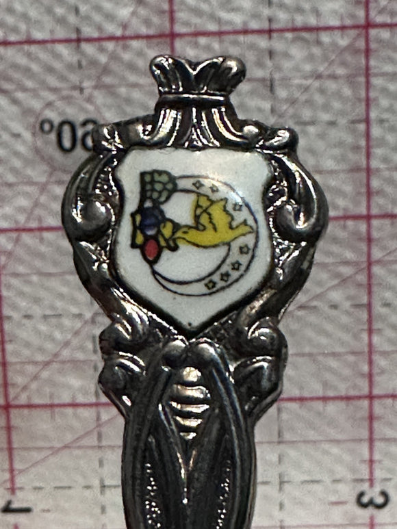 Yellow Bird Crest Emblem Fork  Souvenir Spoon