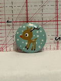 Red Nose Reindeer Snow Button Pinback