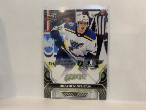 #194 Braydoen Schenn Puzzle Piece St Louis Blues 2020-21 Upper Deck MVP Hockey Card MM