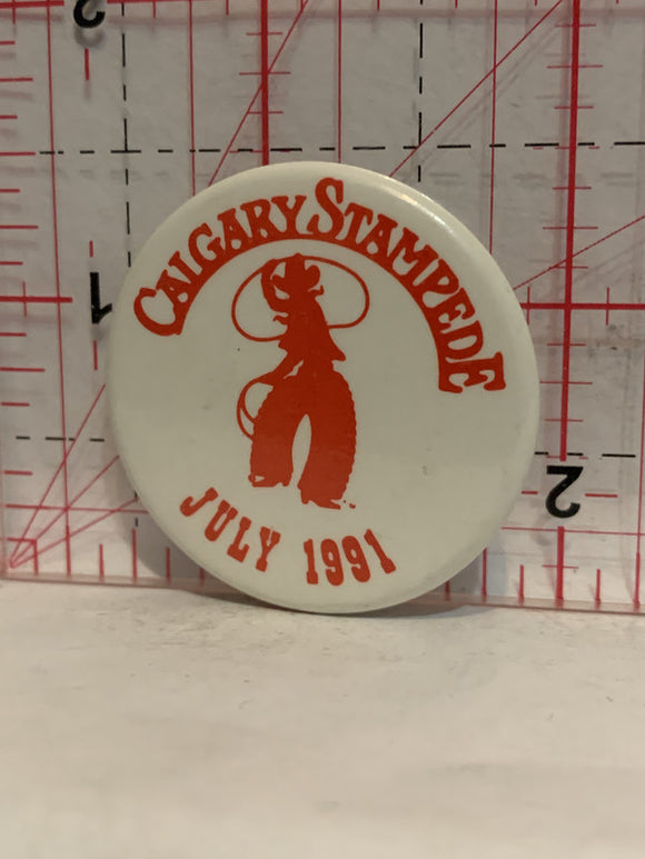 Calgary Stampede July 1991 Alberta Rodeo Button Pinback
