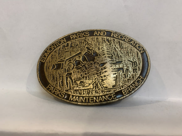 Edmonton Parks and Recreation Parks Maintence Branch Logo Belt Buckle AA