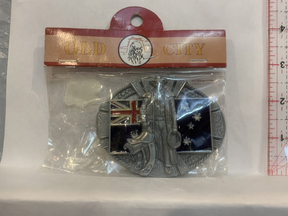 New Zealand Flag Cowboy Belt Buckle AA