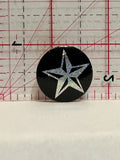 Silver Black Star Button Pinback