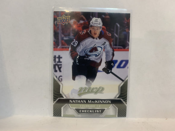 #100 Nathan Mackinnon Checklist Colorado Avalanche 2020-21 Upper Deck MVP Hockey Card MN