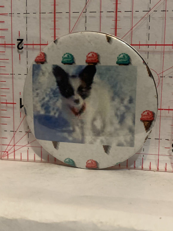 Little Puppy Ice Cream Cones Button Pinback
