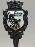 Sweden May Pole Coat of Arms Silverplated Europe Souvenir Spoon