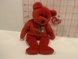 Osito Red Bear Mexico Flag Beanie Babies TY Plush Stuffed Toy AA