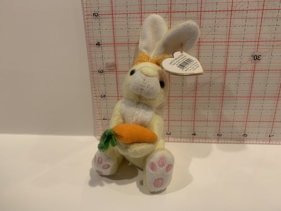 Nibbles Yellow Rabbit Ty Basket Beanies Collection Plush Stuffed Toy AA