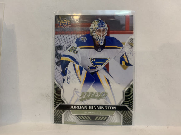 #107 Jordan Binnington St Louis Blues 2020-21 Upper Deck MVP Hockey Card MO