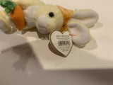 Nibbles Yellow Rabbit Ty Basket Beanies Collection Plush Stuffed Toy AA