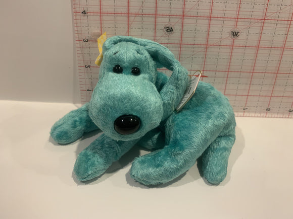 Diddley Blue Dog Ty Beanie Babies Plush Stuffed Toy AA