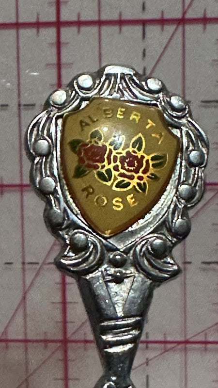 Alberta Wild Rose Painted Alberta Souvenir Spoon