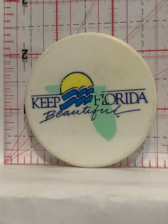 Keep Florida Beautiful Slogan Button Pinback