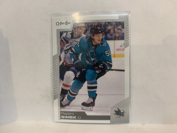 #273 Radium Simek San Jose Sharks 2020-21 O-PEE-CHEE Hockey Card MP