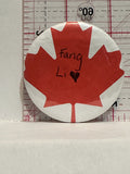 Canadian Maple Leaf Fang Li Button Pinback