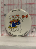 Calgary '88 XV Olympic Winter Games Mascots Button Pinback