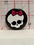 Girl Skull Button Pinback