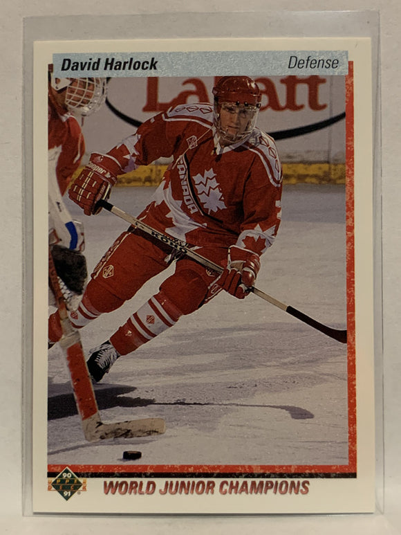#470 David Harlock World Junior Champions 1990-91 Upper Deck Hockey Card NHL