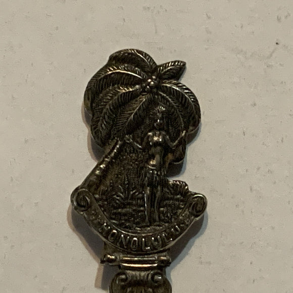Honolulu Beach Palm Tree Collectable Souvenir Spoon AS