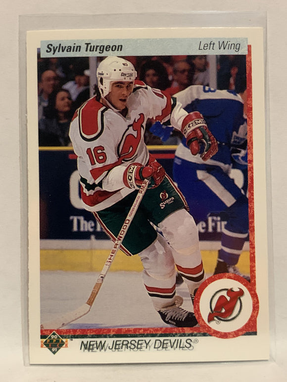 #70 Sylvain Turgeon New Jersey Devils 1990-91 Upper Deck Hockey Card NHL