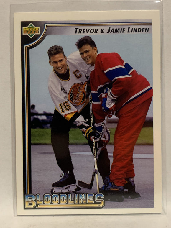 #38 Trevor & Jamie Linden Bloodlines 1992-93 Upper Deck Hockey Card NHL